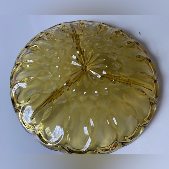 Anchor Hocking Divided Tray Amber Tri-Section Fairfield Glass Vintage Dish Tray - Picture 14 of 16